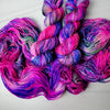 Fabulous Diva - Hand dyed sock yarn - magenta fuchsia hot pink purple blue speckles