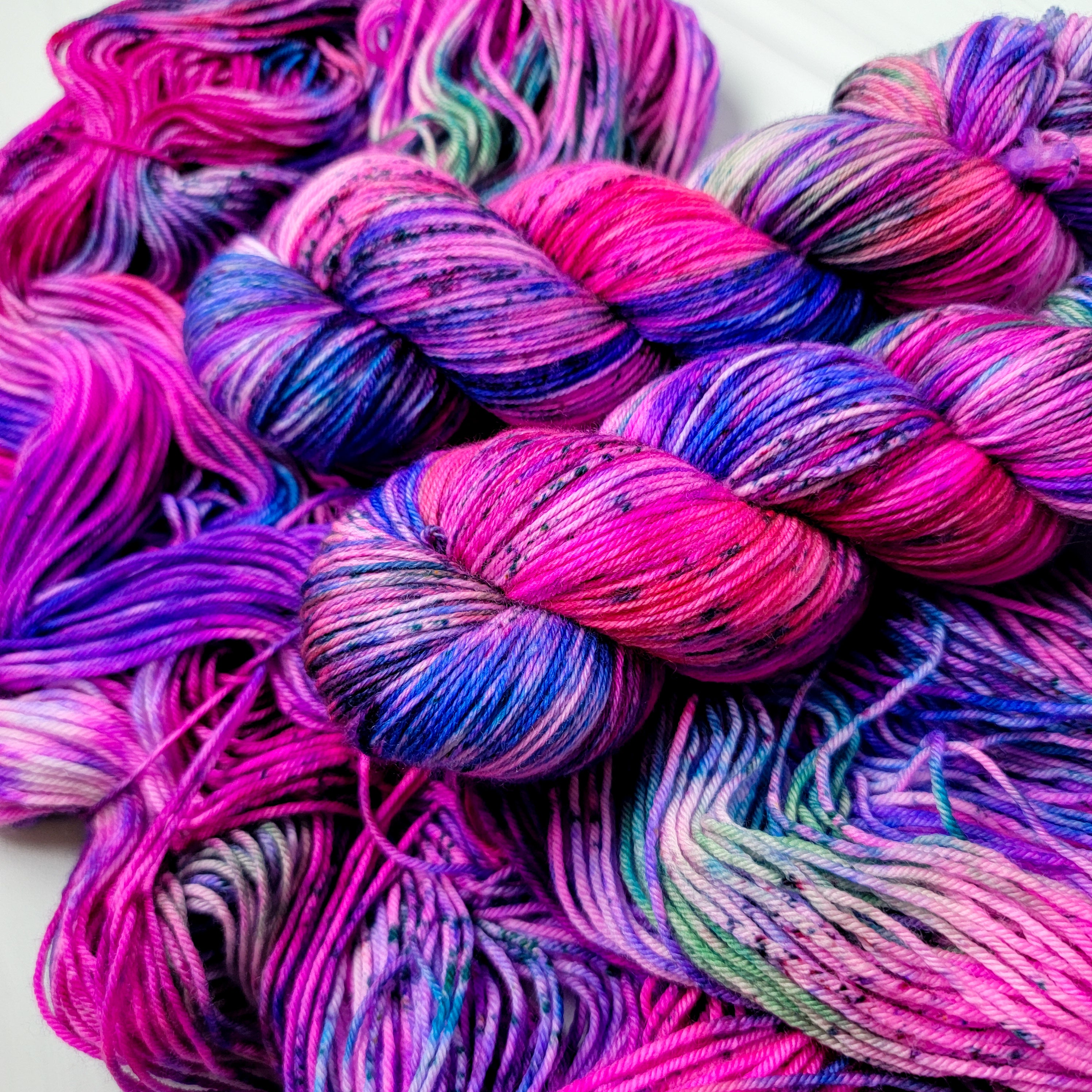 Fabulous Diva - Hand dyed sock yarn - magenta fuchsia hot pink purple