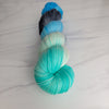For You Blue  - Hand dyed yarn - Aqua turquoise grey sky blue white Beatles inspired