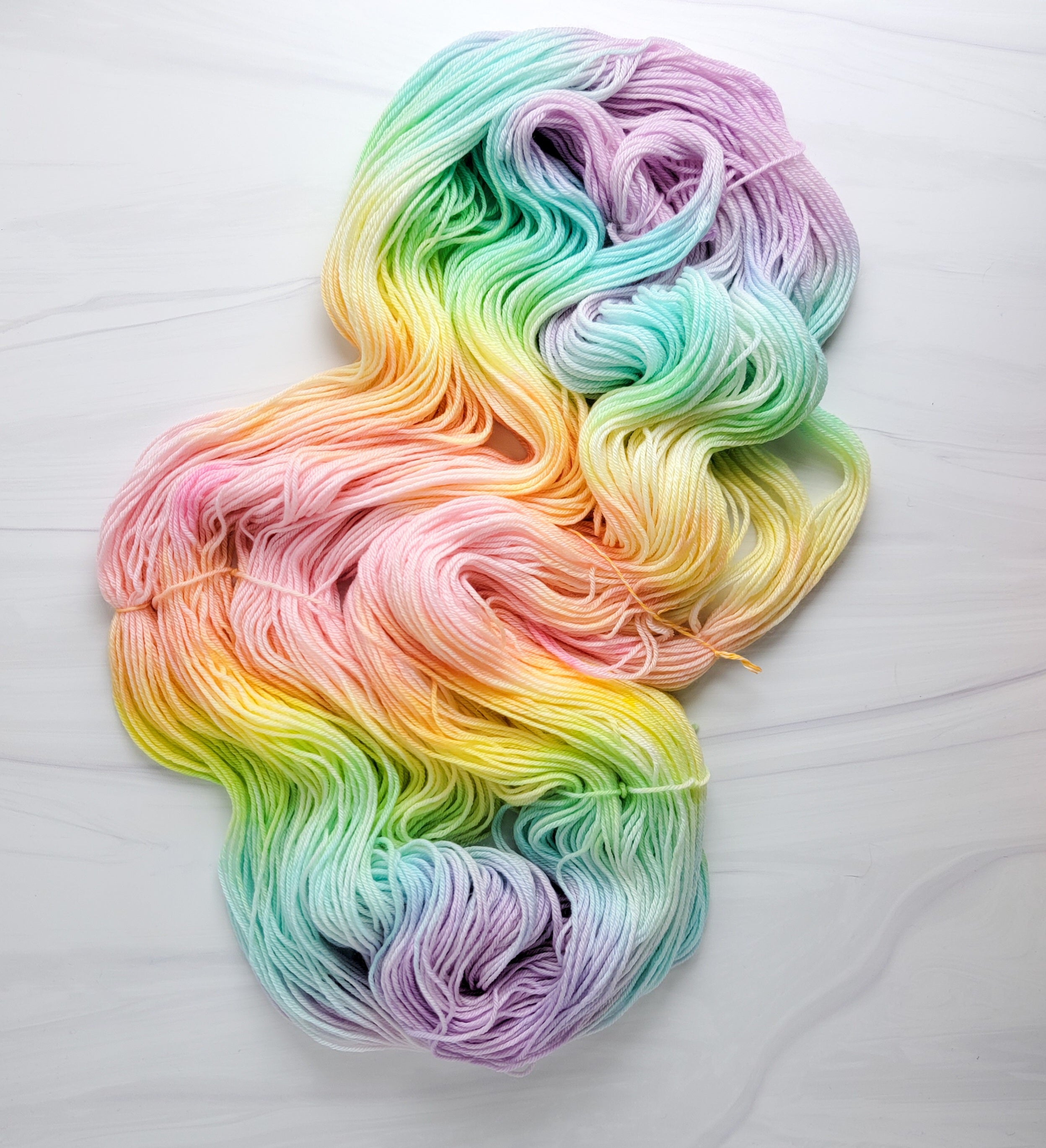 Pastel Rainbow Palindrome - Hand dyed variegated yarn -roygbiv assigne