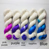Just the Tip- customizable Hand dyed Assigned color pooling yarn - white with contrast color