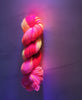 Glow Bug -  Hand dyed variegated yarn - neon pink fuchsia orange yellow
