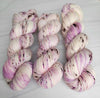 Raspberry Cream -  Hand dyed yarn - Hand painted yarn - SW Merino Fingering Weight  400+ yards - Select your base - white with pink and brown speckles