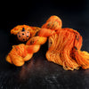 Pumpkin Head - Hand dyed yarn, Fingering Weight, Halloween yarn - orange with green and black speckles