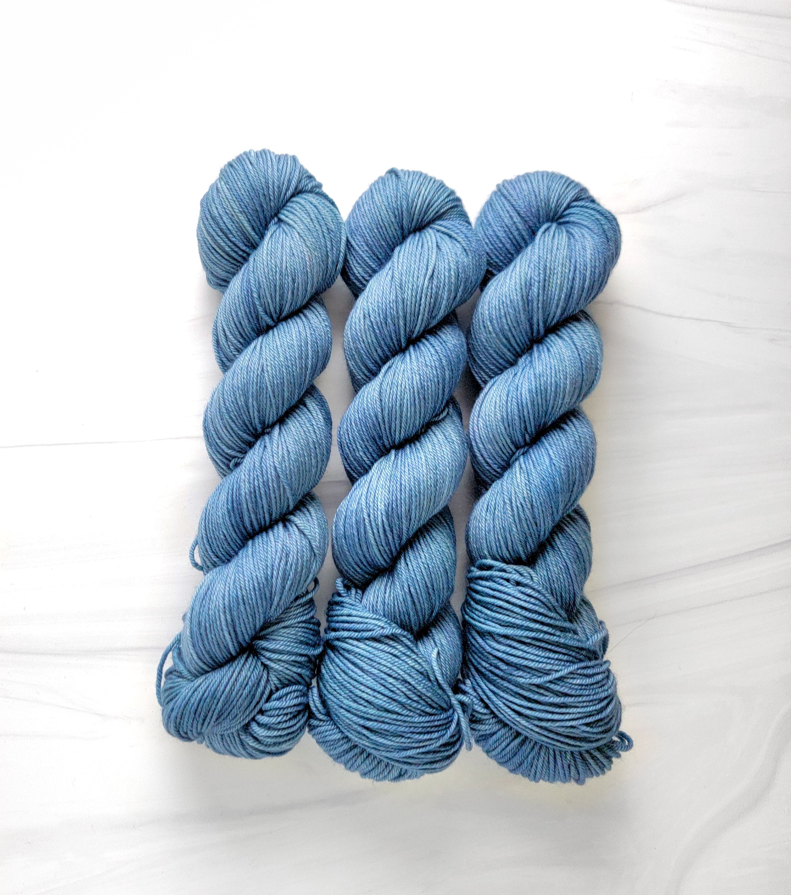 Neon blue yarn, electric blue yarn, tonal neon handdyed yarn - Destination  Yarn