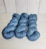 Blue Jean Baby - Hand dyed tonal solid yarn - Merino Fingering lace dk worsted blue grey