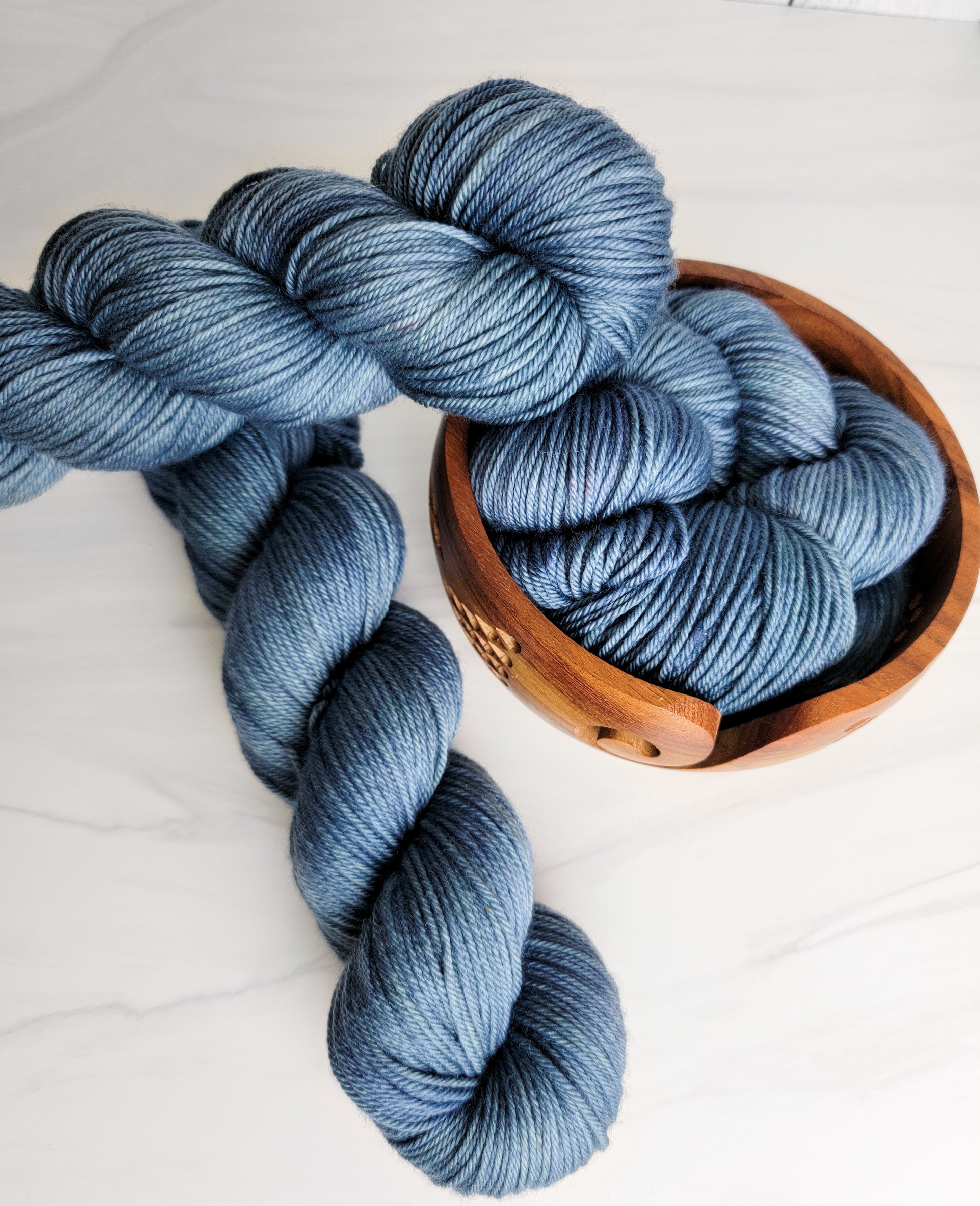 Blue Jean Baby - Hand dyed tonal solid yarn - Merino Fingering lace dk