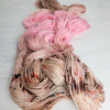 Strawberry Sundae - Hand dyed yarn -Merino Fingering pastel pink and brown