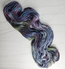 Through the Haze - Hand dyed yarn - Fingering Purple Blue Green grey