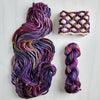 Artemis - Hand dyed Variegated yarn -  Fingering to bulky-  Greek Goddess collection purple violet blue carmel brown green
