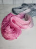 Flowers in the rain - Hand dyed yarn - SW Merino Fingering Weight pink and grey