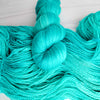 Aqua - Hand dyed tonal solid yarn - Merino Fingering lace dk worsted aqua turquoise cyan blue