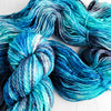 Amphitrite - Hand dyed Variegated yarn -  Fingering to bulky-  Greek Goddess collection - aqua turquoise blue grey