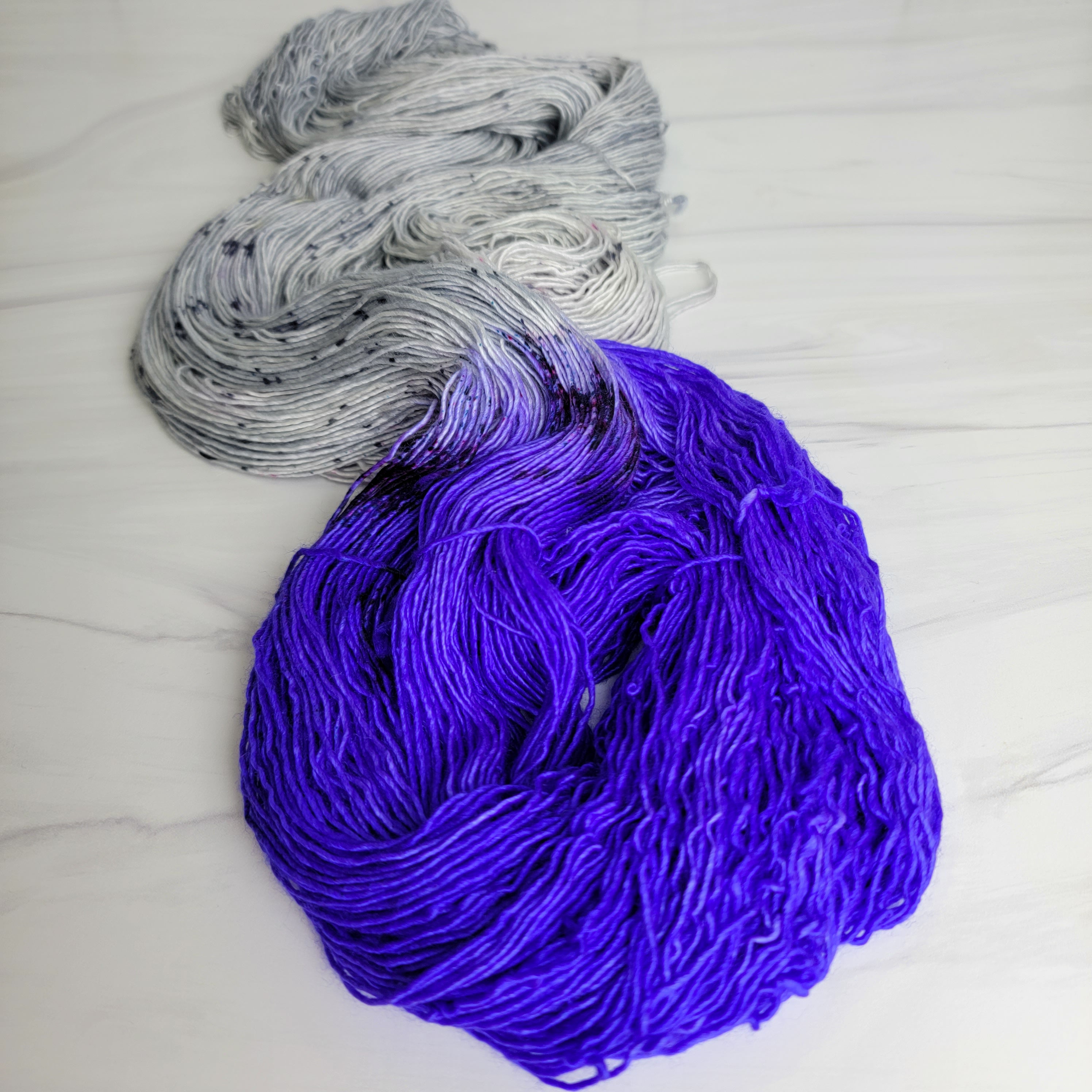 Hand Dyed Gradient Yarn, Merino Silk Fingering Weight Purple Orchid 