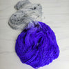 Pepper Violets - Hand dyed assigned color pooling yarn - SW Merino Fingering Weight grey blue violet