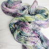 Theia - Hand dyed Variegated yarn -  Fingering to bulky-  Greek Gods collection - pink gerb green slate blue grey speckled Greek Goddess collection