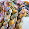Hera - Hand dyed Variegated yarn -  Fingering to bulky-  Greek Goddess collection - orange purple brown pink green fall colors