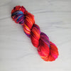 Rage against the dying of the light - Hand dyed Variegated yarn -  Fingering to bulky-  transformation series - red pink magenta orange yellow rainbow