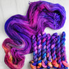 You Can Face This - Hand dyed Variegated yarn -  Fingering to bulky-  transformation series -red violet purple pink yellow rainbow Taylor Swift inspired