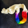 Rainbow Cloud - Hand dyed assigned pooling yarn - white with rainbow roygbiv pop