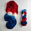 Stars and Stripes - Hand dyed yarn - Merino choose your base - red white blue team colors nfl red socks patriots American flag