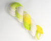 Slice of Summer - Hand dyed yarn - white lime green yellow