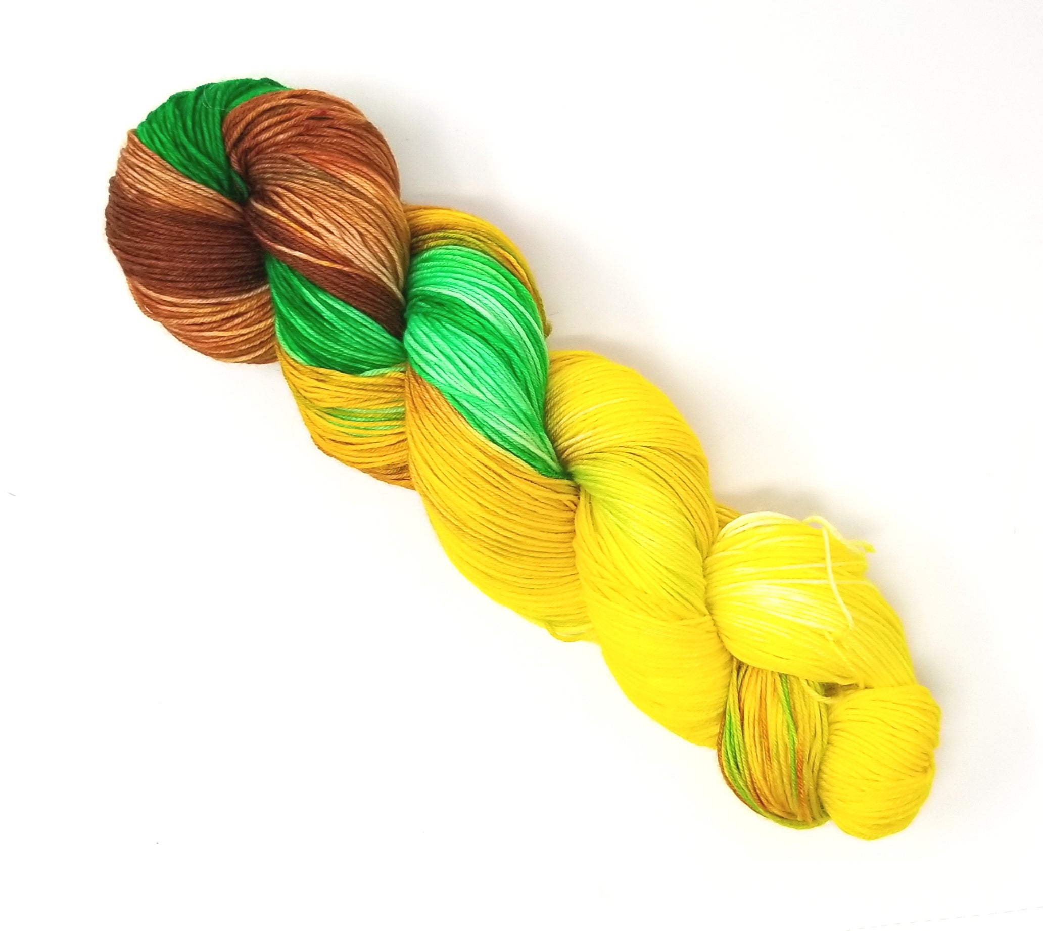 Hand Dyed Yarn Viridescent Green Emerald Avocado Lime Yellow Ecru Ta –  Crooked Kitchen Yarn