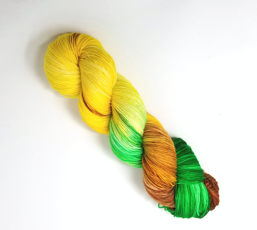 Hand Dyed Yarn Viridescent Green Emerald Avocado Lime Yellow Ecru Ta –  Crooked Kitchen Yarn