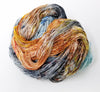 Mountains of the Moon - Hand dyed yarn - SW Merino Fingering Weight 438 yards - knitting crocheting weaving- brown orange grey blue spatter indie dyed