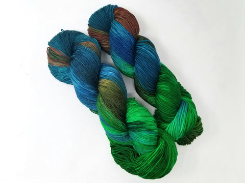 Mineral Ridge - Hand dyed Yarn  -Brown blue green