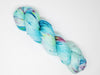 Tide Pool - Hand dyed Yarn - 100g Aqua blue rainbow spatter