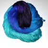Dark Waters - Hand dyed yarn -SW Merino Fingering Weight black blue purple