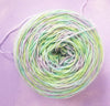 Fairy Dust - Hand dyed yarn - SW Merino Fingering pastel purple blue green