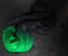 Emerald Star - Hand dyed assigned pooling yarn - lord huron inspired black and green