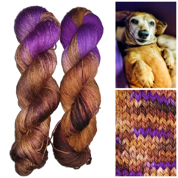 Hisella - Hand dyed yarn -  Fingering to bulky- brown purple