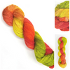 Glowing Pumpkin - Hand dyed yarn - SW Merino Fingering - orange green