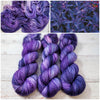 Purple Heart - Hand dyed variegated yarn - Merino Fingering to worsted - purple dark violet lavender speckles