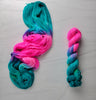 Mermaid Kiss -  Hand dyed variegated yarn - hot pink aqua