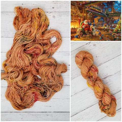 Santa's House - Hand dyed variegated yarn - Merino Fingering to worsted