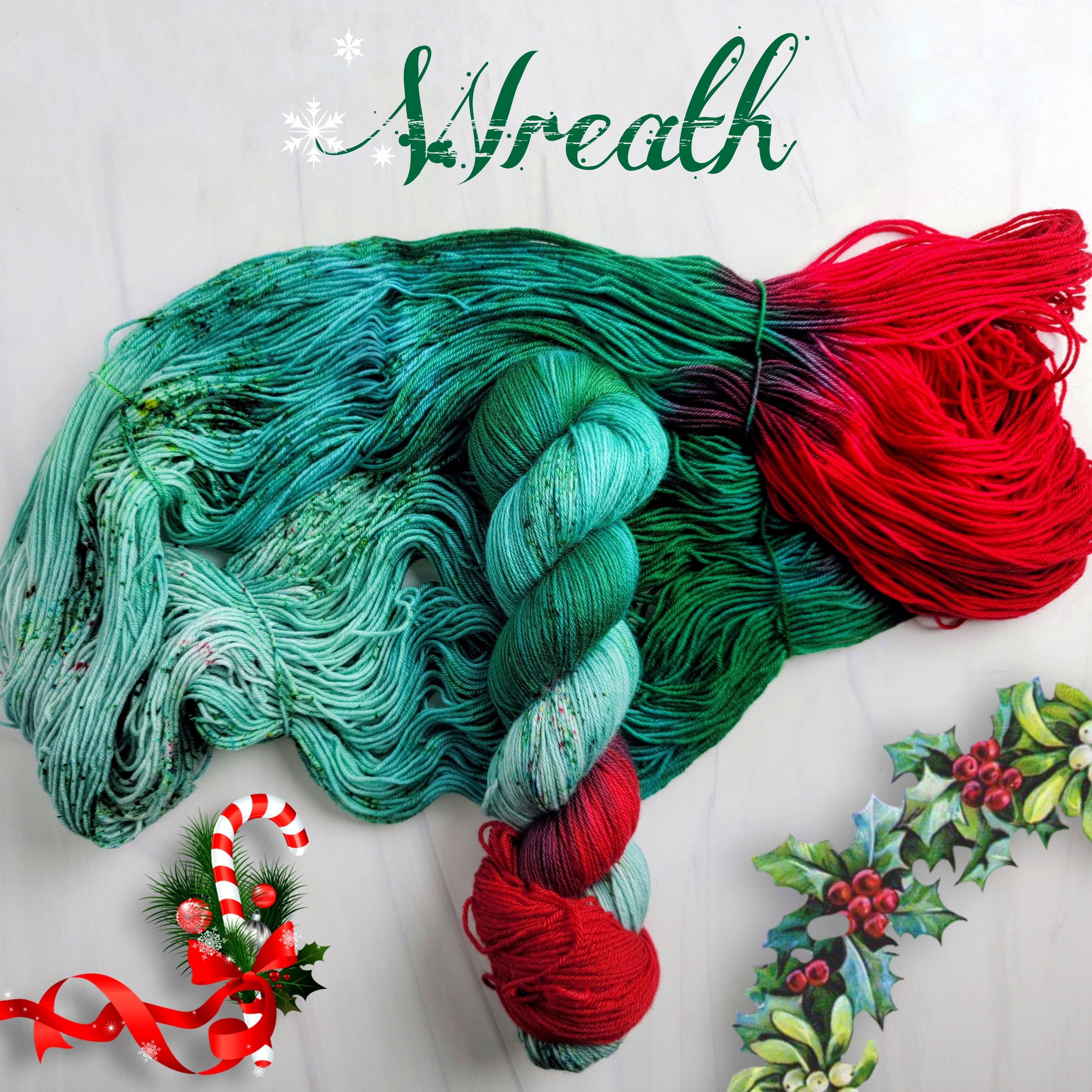 Wreath - Hand dyed assigned pooling yarn -SW Merino choose your base f