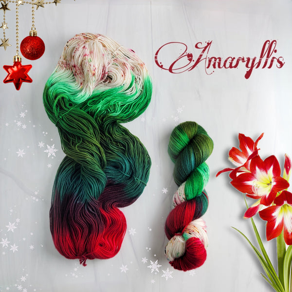 Amaryllis - Hand dyed assigned pooling yarn -SW Merino choose your base fingering sock dk lace bulky aran