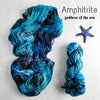Amphitrite - Hand dyed Variegated yarn -  Fingering to bulky-  Greek Goddess collection - aqua turquoise blue grey