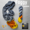 Foggy Lantern -Halloween collection - Hand dyed yarn, Fingering Weight, assigned color pooling -grey and orange  yellow