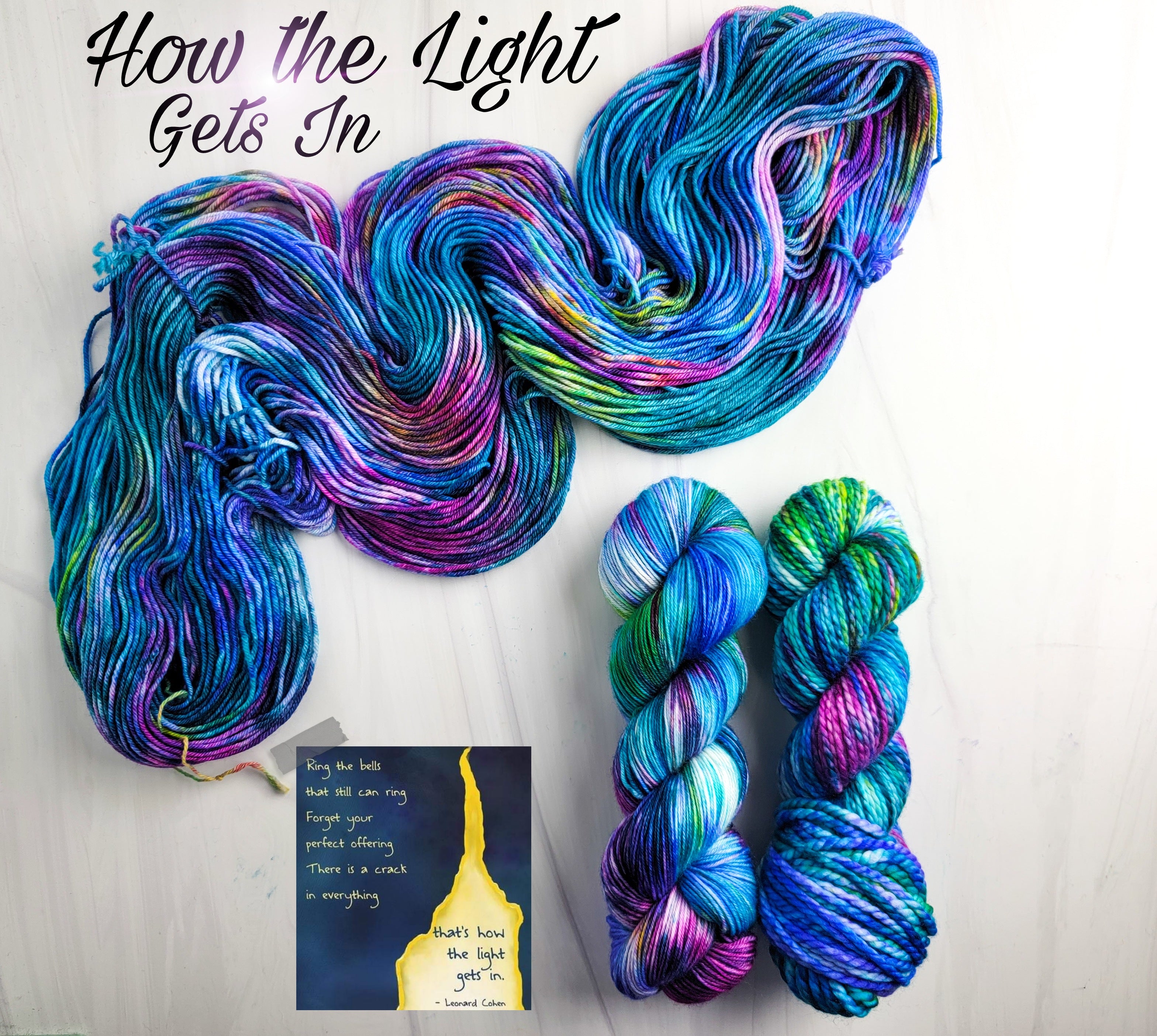 How the Light Gets In - Hand dyed Variegated yarn - Fingering to bulky