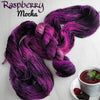 Raspberry Mocha -  Hand dyed yarn - Hand painted yarn - SW Merino Fingering Weight  400+ yards - Select your base - dark raspberry pink purple magenta and brown with speckles
