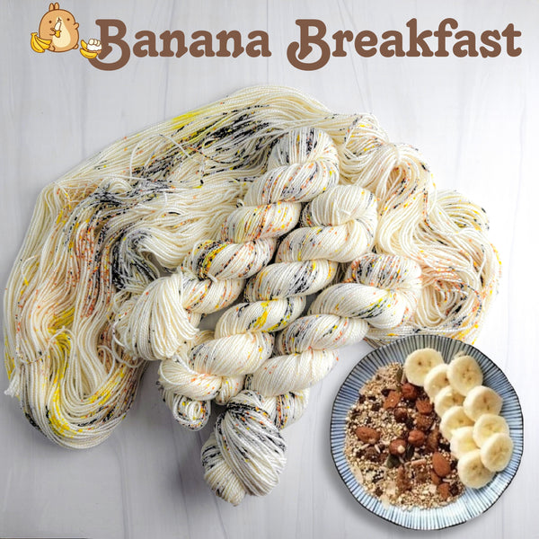 Banana Breakfast-  Hand dyed yarn - yellow brown black
