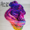 You Can Face This - Hand dyed Variegated yarn -  Fingering to bulky-  transformation series -red violet purple pink yellow rainbow Taylor Swift inspired