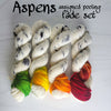 July Aspens - Hand dyed Color Pooling yarn - white green yellow assigned color pooling yarn