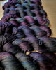 Black Magic- Hand dyed variegated yarn -black rainbow
