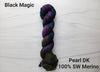 Black Magic- Hand dyed variegated yarn -black rainbow